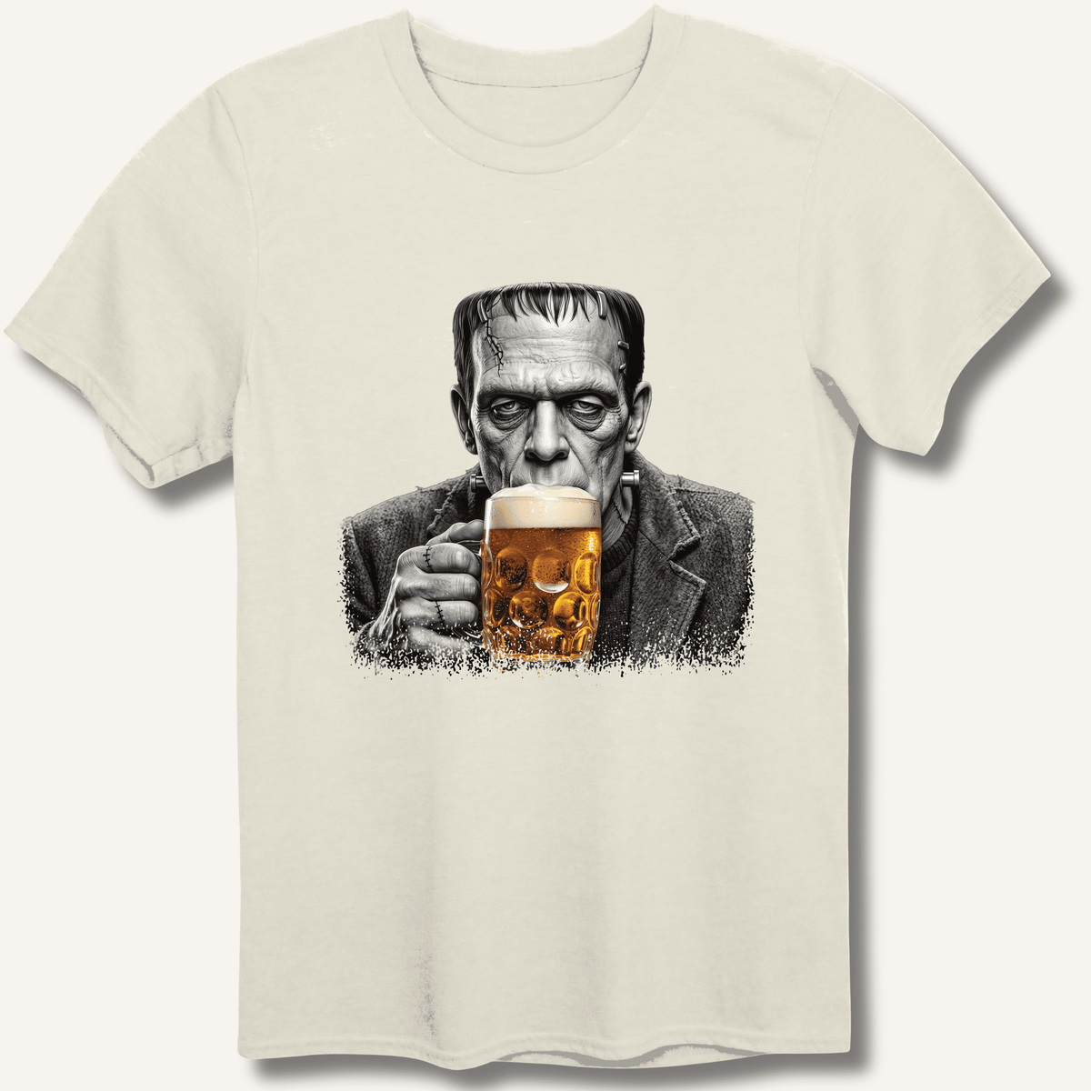 Frankenstein Drinking Beer T-Shirt Gift For Bourbon Drinker