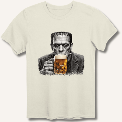 Frankenstein Drinking Beer T-Shirt Gift For Bourbon Drinker