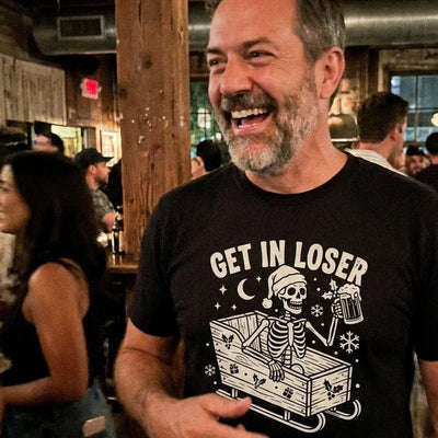 Sleigh Get In Loser T-Shirt Gift For Bourbon Drinker