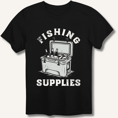 Fishing Supplies T-Shirt Gift For Bourbon Drinker