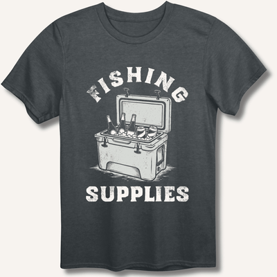Fishing Supplies T-Shirt Gift For Bourbon Drinker
