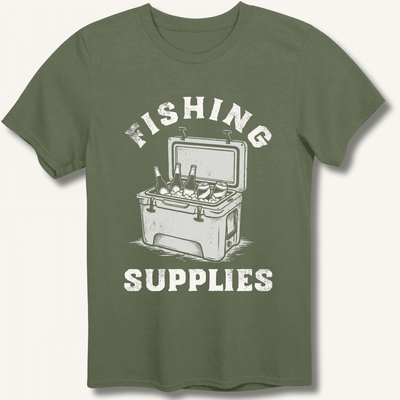 Fishing Supplies T-Shirt Gift For Bourbon Drinker