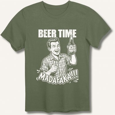 Beer Time T-Shirt Gift For Bourbon Drinker