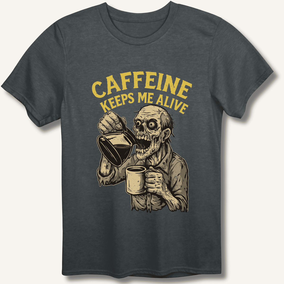 Caffeine Keeps Me Alive T-Shirt Gift For Bourbon Drinker