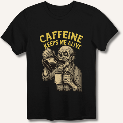 Caffeine Keeps Me Alive T-Shirt Gift For Bourbon Drinker