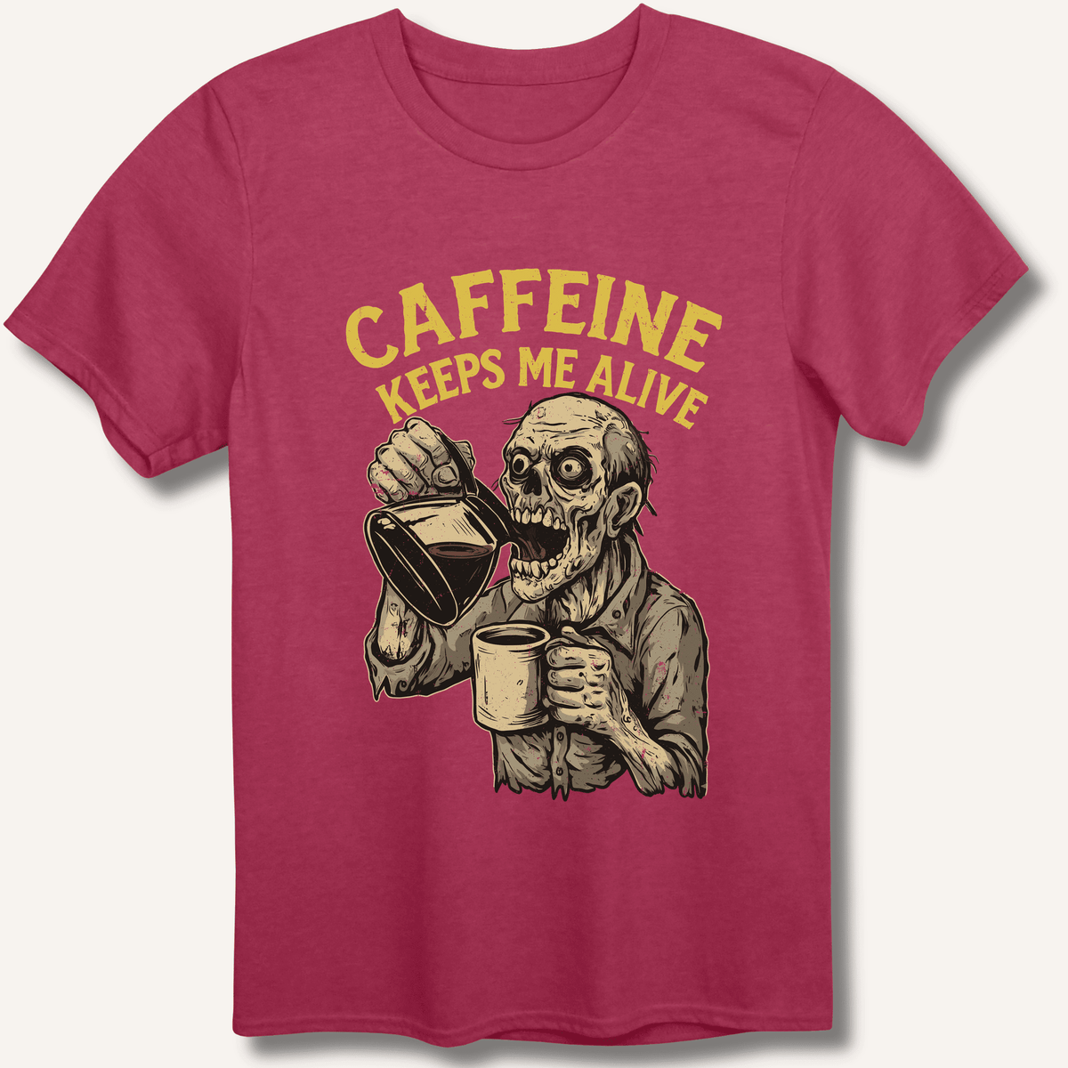 Caffeine Keeps Me Alive T-Shirt Gift For Bourbon Drinker