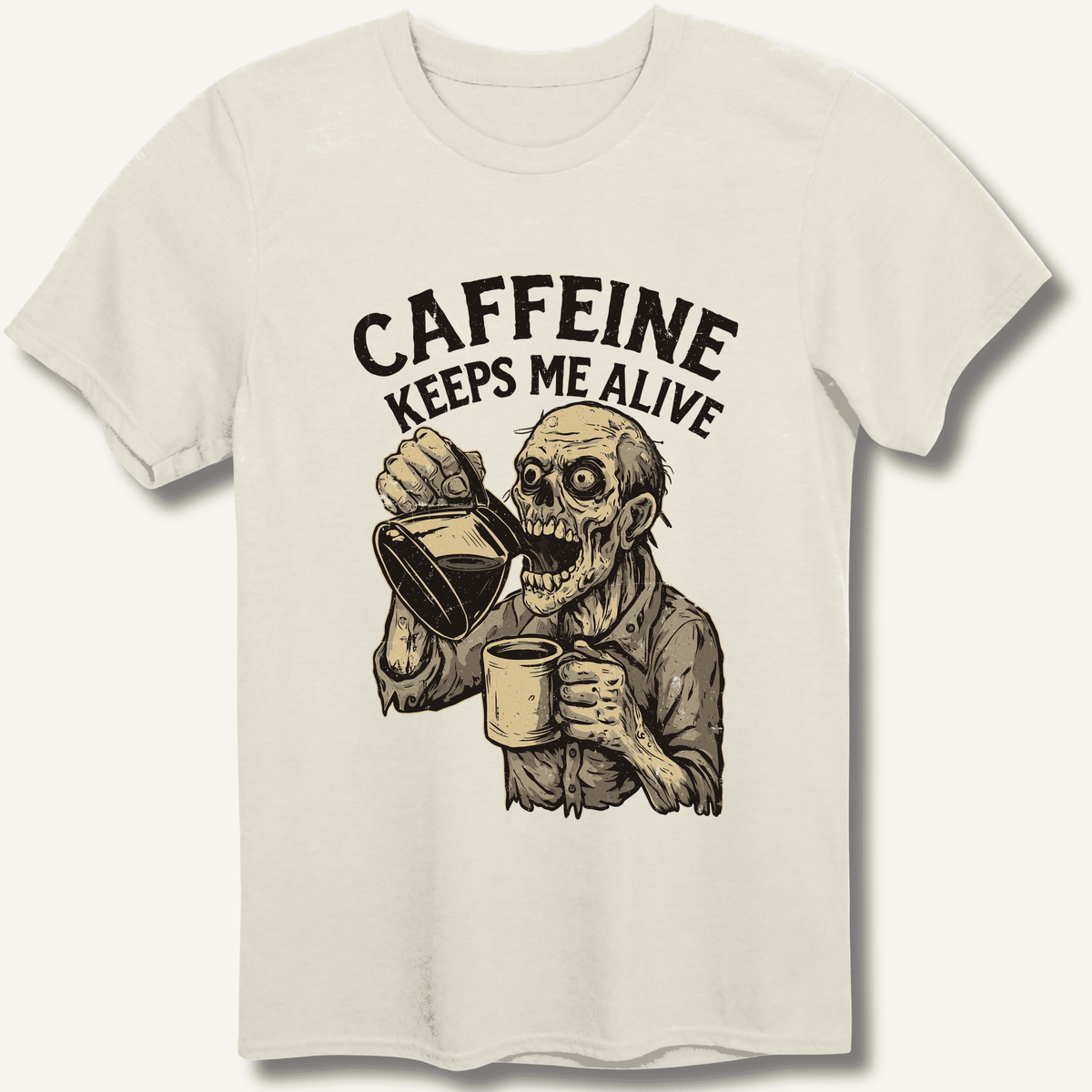 Caffeine Keeps Me Alive T-Shirt Gift For Bourbon Drinker