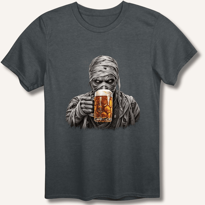 Mummy Drinking Beer T-Shirt Gift For Bourbon Drinker