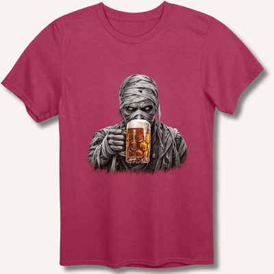 Mummy Drinking Beer T-Shirt Gift For Bourbon Drinker
