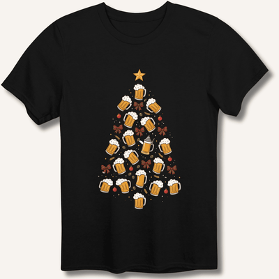 Beer Christmas Tree T-Shirt Gift For Bourbon Drinker