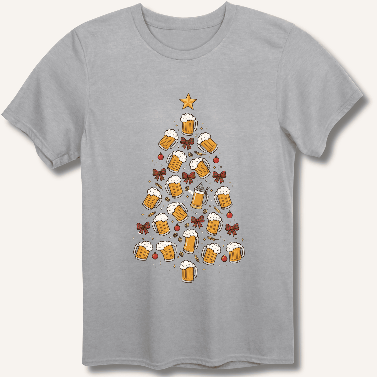 Beer Christmas Tree T-Shirt Gift For Bourbon Drinker