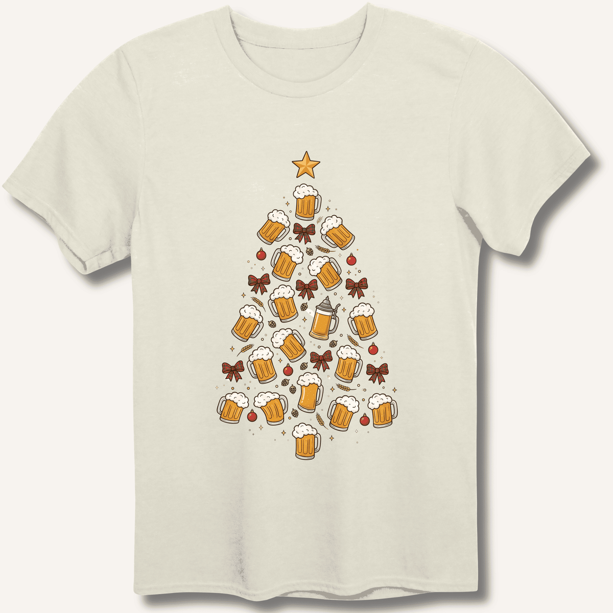 Beer Christmas Tree T-Shirt Gift For Bourbon Drinker