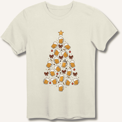 Beer Christmas Tree T-Shirt Gift For Bourbon Drinker