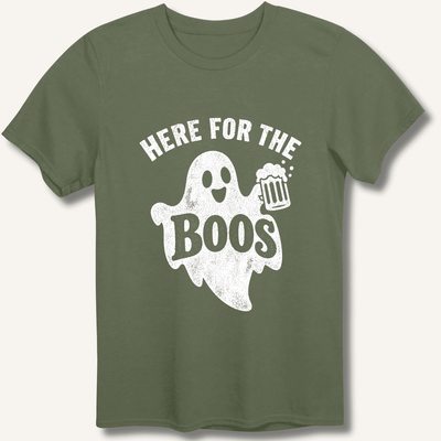 Here For The Boo's T-Shirt Gift For Bourbon Drinker