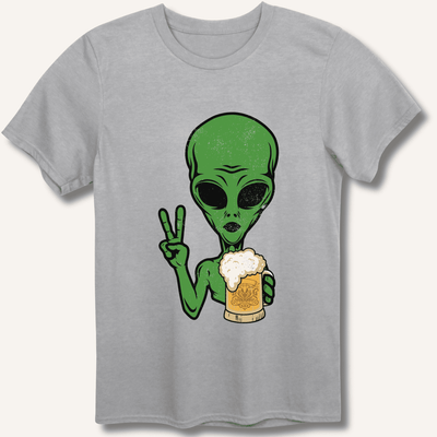Alien Peace Beer Shirt T-Shirt Gift For Bourbon Drinker