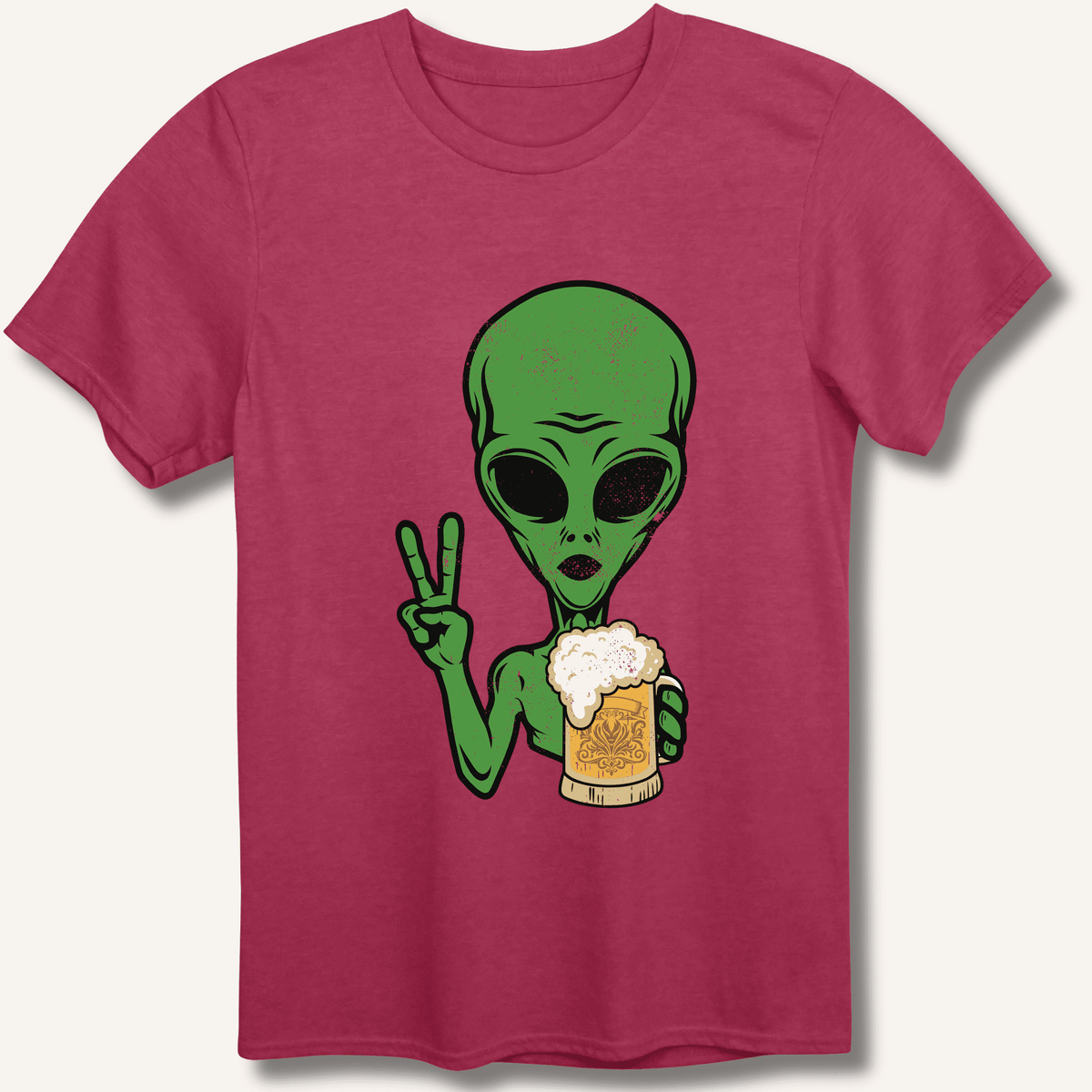 Alien Peace Beer Shirt T-Shirt Gift For Bourbon Drinker