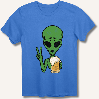 Alien Peace Beer Shirt T-Shirt Gift For Bourbon Drinker