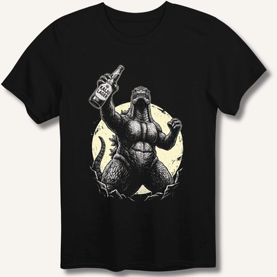 Kaiju Lager T-Shirt Gift For Bourbon Drinker