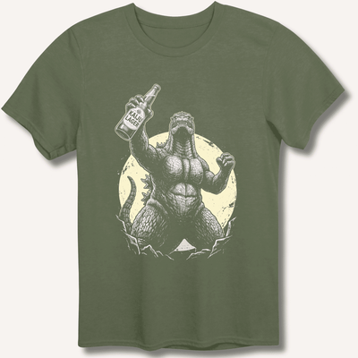 Kaiju Lager T-Shirt Gift For Bourbon Drinker