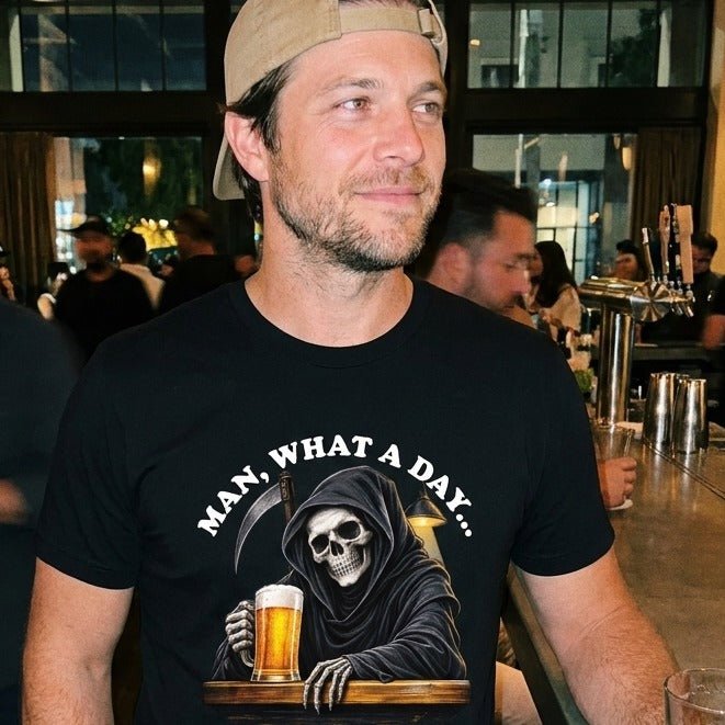 Man, What A Day T-Shirt Gift For Bourbon Drinker