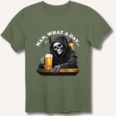 Man, What A Day T-Shirt Gift For Bourbon Drinker