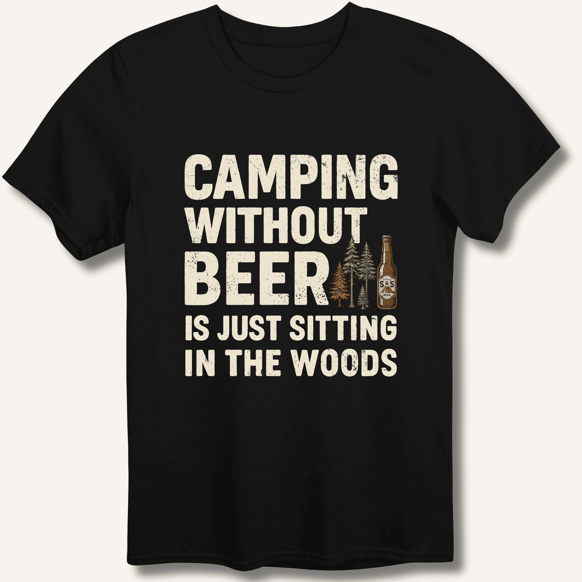 Camping Without Beer T-Shirt Gift For Bourbon Drinker