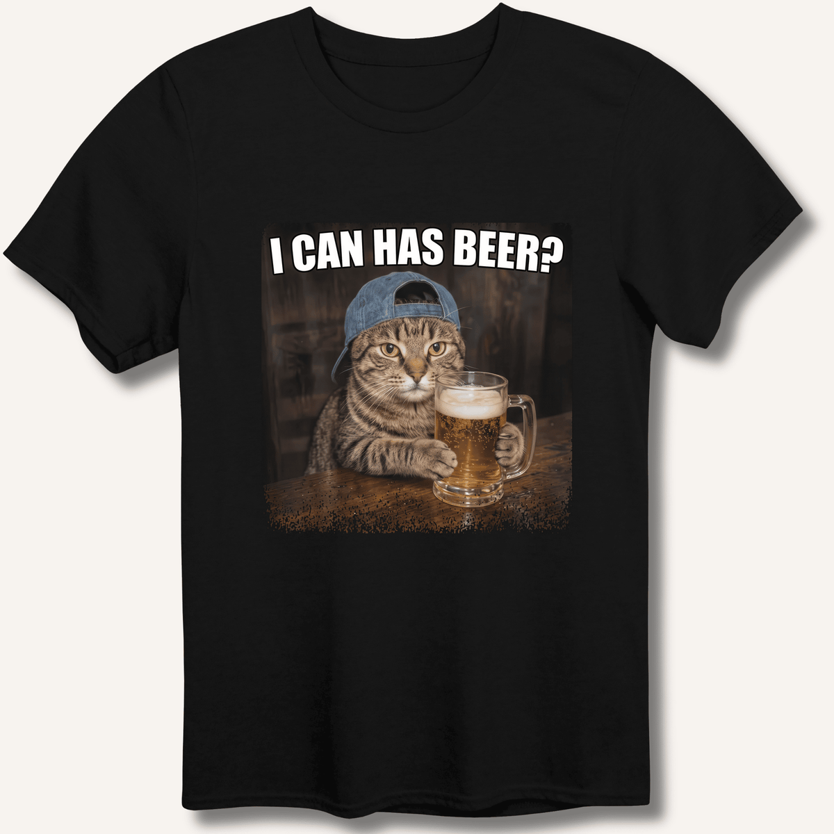 I Can Has Beer T-Shirt Gift For Bourbon Drinker