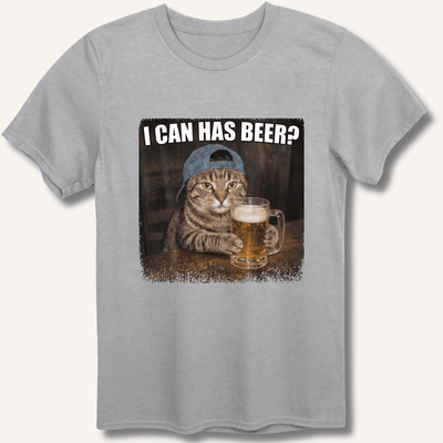 I Can Has Beer T-Shirt Gift For Bourbon Drinker