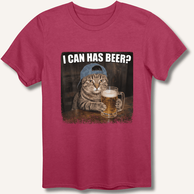 I Can Has Beer T-Shirt Gift For Bourbon Drinker