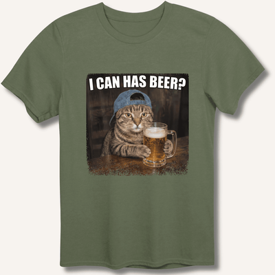 I Can Has Beer T-Shirt Gift For Bourbon Drinker