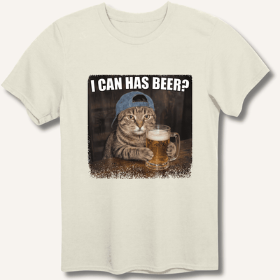 I Can Has Beer T-Shirt Gift For Bourbon Drinker