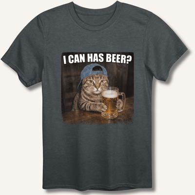 I Can Has Beer T-Shirt Gift For Bourbon Drinker