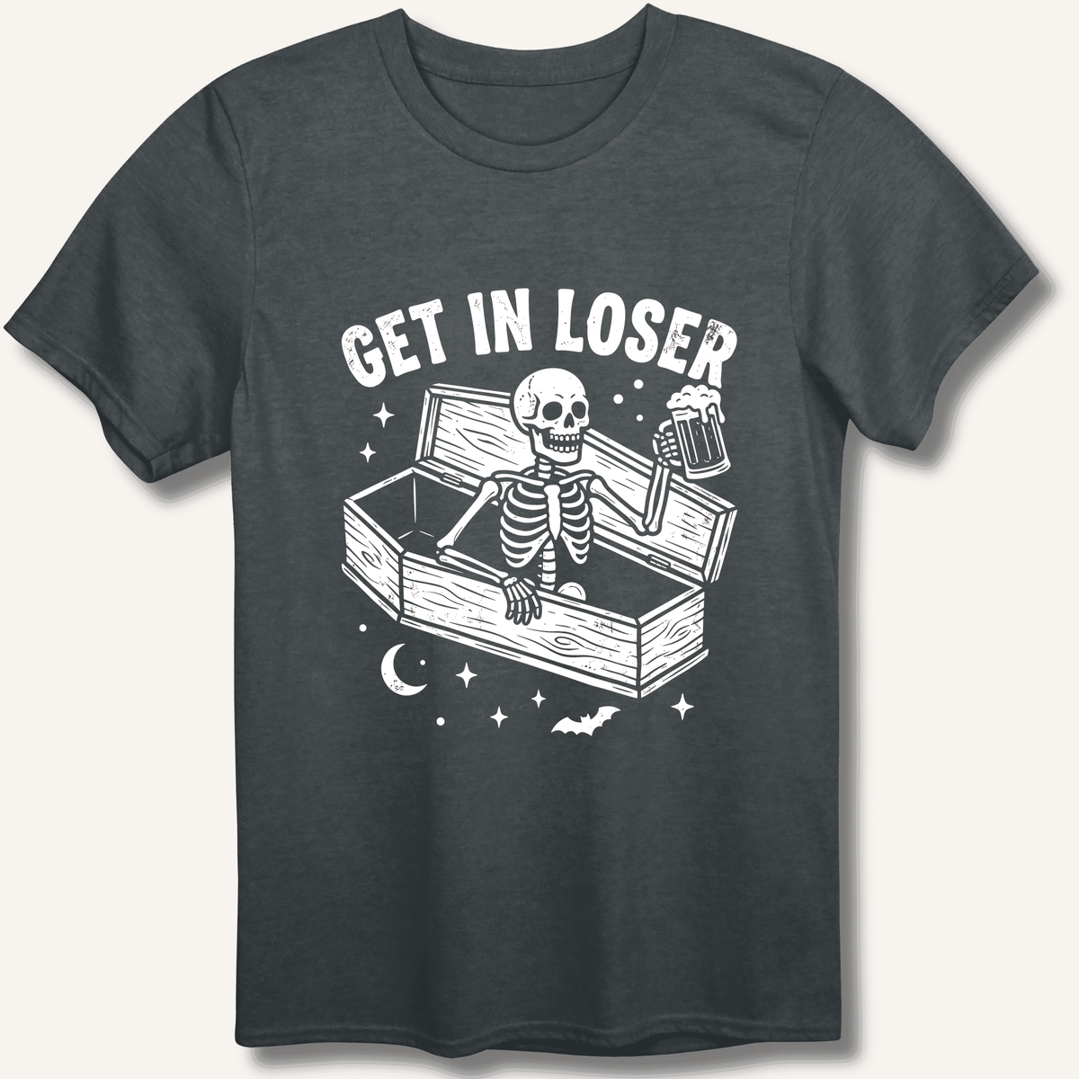 Coffin Get In Loser T-Shirt Gift For Bourbon Drinker
