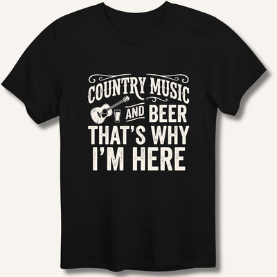 Country Music & Beer T-Shirt Gift For Bourbon Drinker