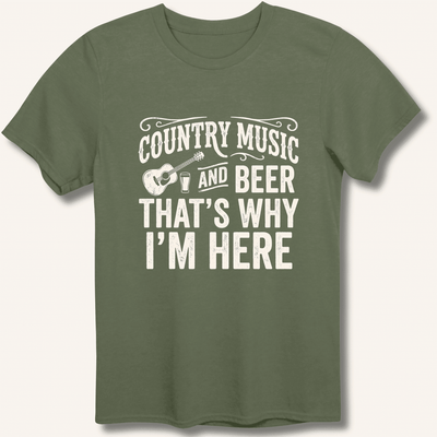 Country Music & Beer T-Shirt Gift For Bourbon Drinker