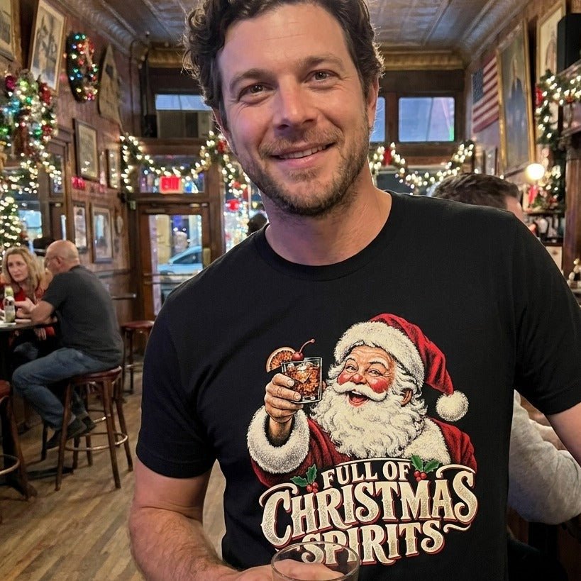Full Of Christmas Spirits T-Shirt Gift For Bourbon Drinker