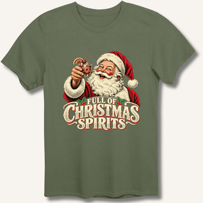 Full Of Christmas Spirits T-Shirt Gift For Bourbon Drinker