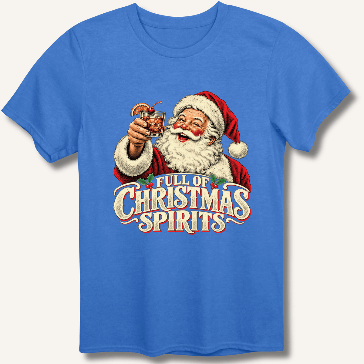 Full Of Christmas Spirits T-Shirt Gift For Bourbon Drinker