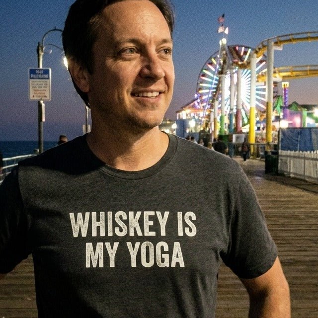 Whiskey Is My Yoga T-Shirt Gift For Bourbon Drinker
