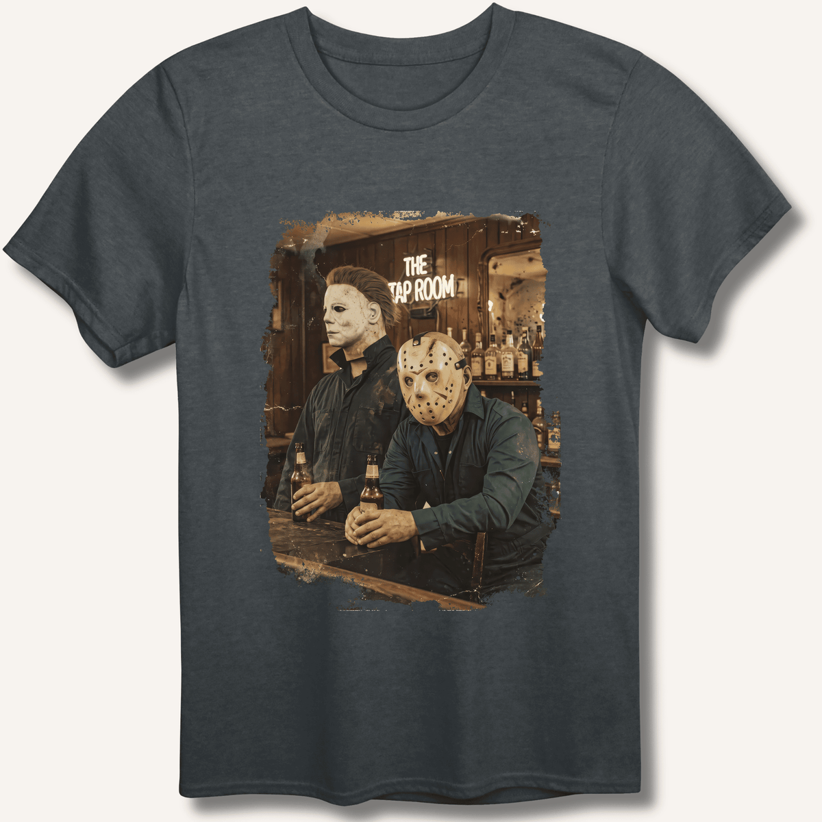 Halloween Horror Beer Drinking T-Shirt Gift For Bourbon Drinker