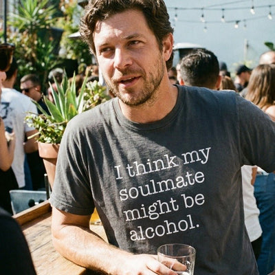 Alcohol is My Soulmate T-Shirt Gift For Bourbon Drinker