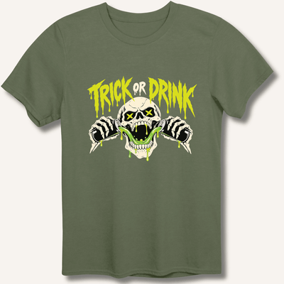 Trick or Drink T-Shirt Gift For Bourbon Drinker
