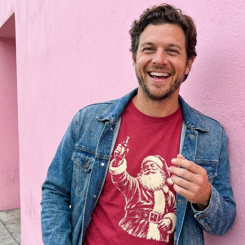 Santa's Toast T-Shirt Gift For Bourbon Drinker