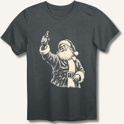 Santa's Toast T-Shirt Gift For Bourbon Drinker