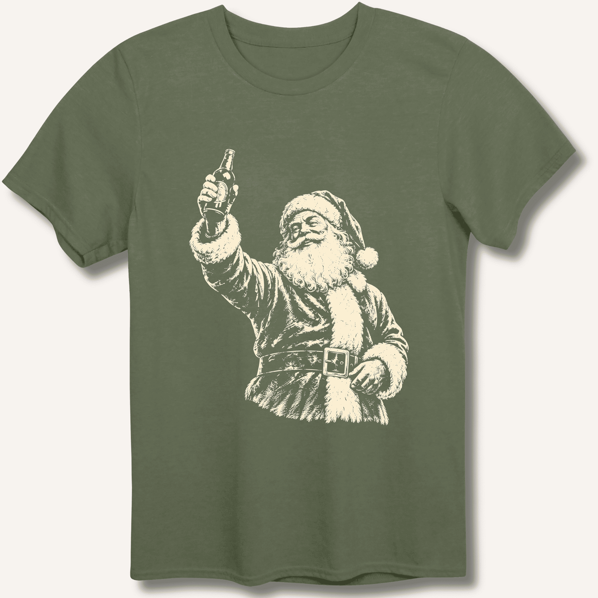 Santa's Toast T-Shirt Gift For Bourbon Drinker