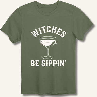 Witches Be Sippin' T-Shirt Gift For Bourbon Drinker