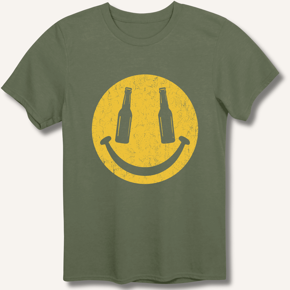 Beer Smiley T-Shirt Gift For Bourbon Drinker
