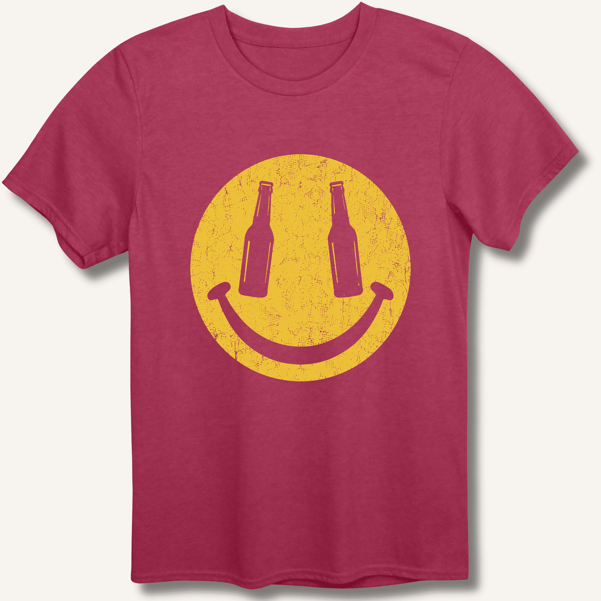Beer Smiley T-Shirt Gift For Bourbon Drinker