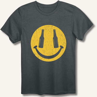 Beer Smiley T-Shirt Gift For Bourbon Drinker