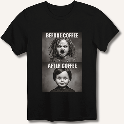Before Coffee & After Coffee T-Shirt Gift For Bourbon Drinker